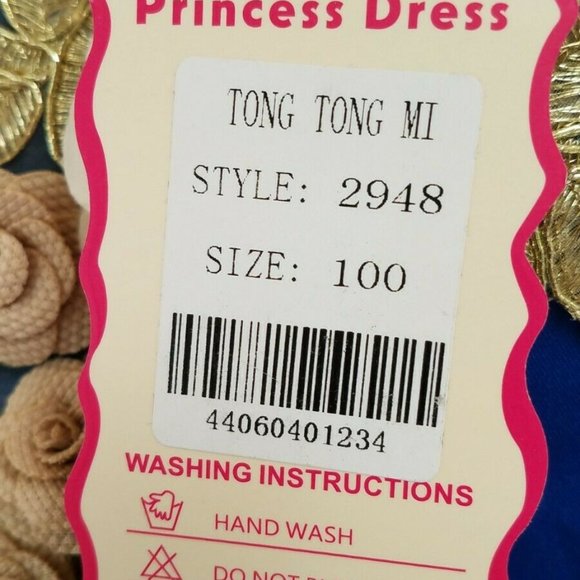 Cotton Lining Girls Wedding Party Dress, Blue, 100 - Picture 6 of 6